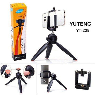 Yunteng YT 228 Mini Tripod with Phone Holder for Mobile and Camera #
